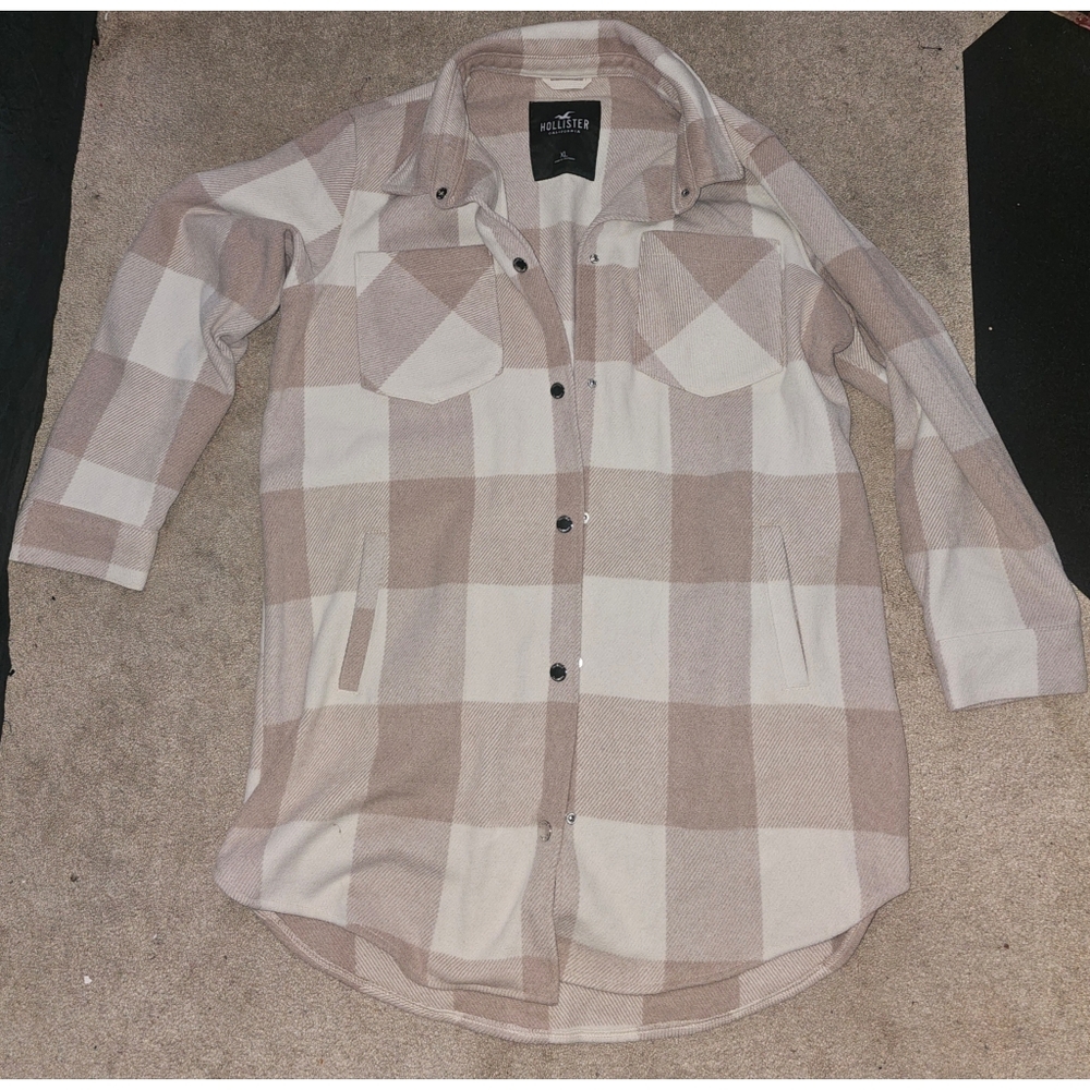 Light Beige/White Hollister Shacket